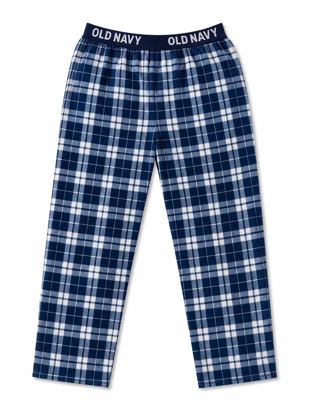 Old Navy Blue and White Plaid Fleece Pants